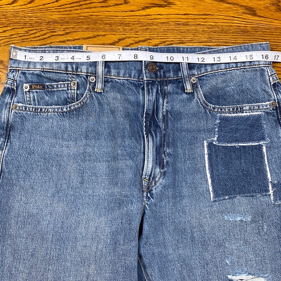 NWT Polo Ralph Lauren Jeans The Avery Boyfriend Blue Patchwork Stretch Size 28 - Picture 4 of 15